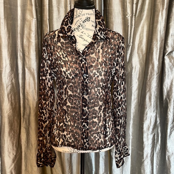 Calvin Klein Jeans Tops - Women’s blouse Calvin Klein Jeans sheer Leopard